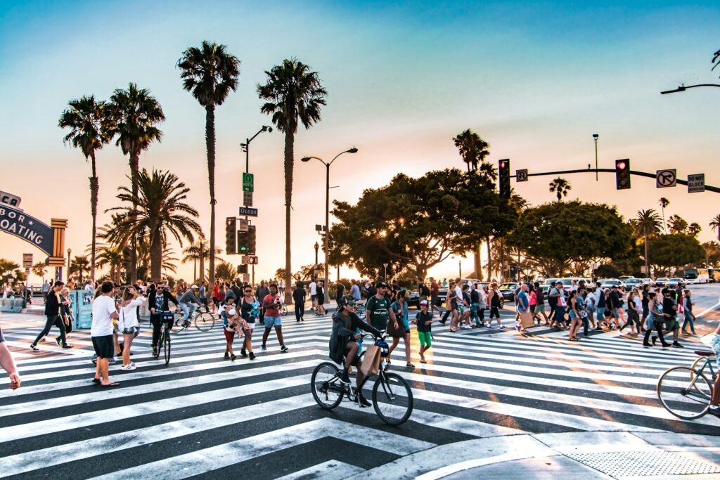 Biking in Busy California Spots